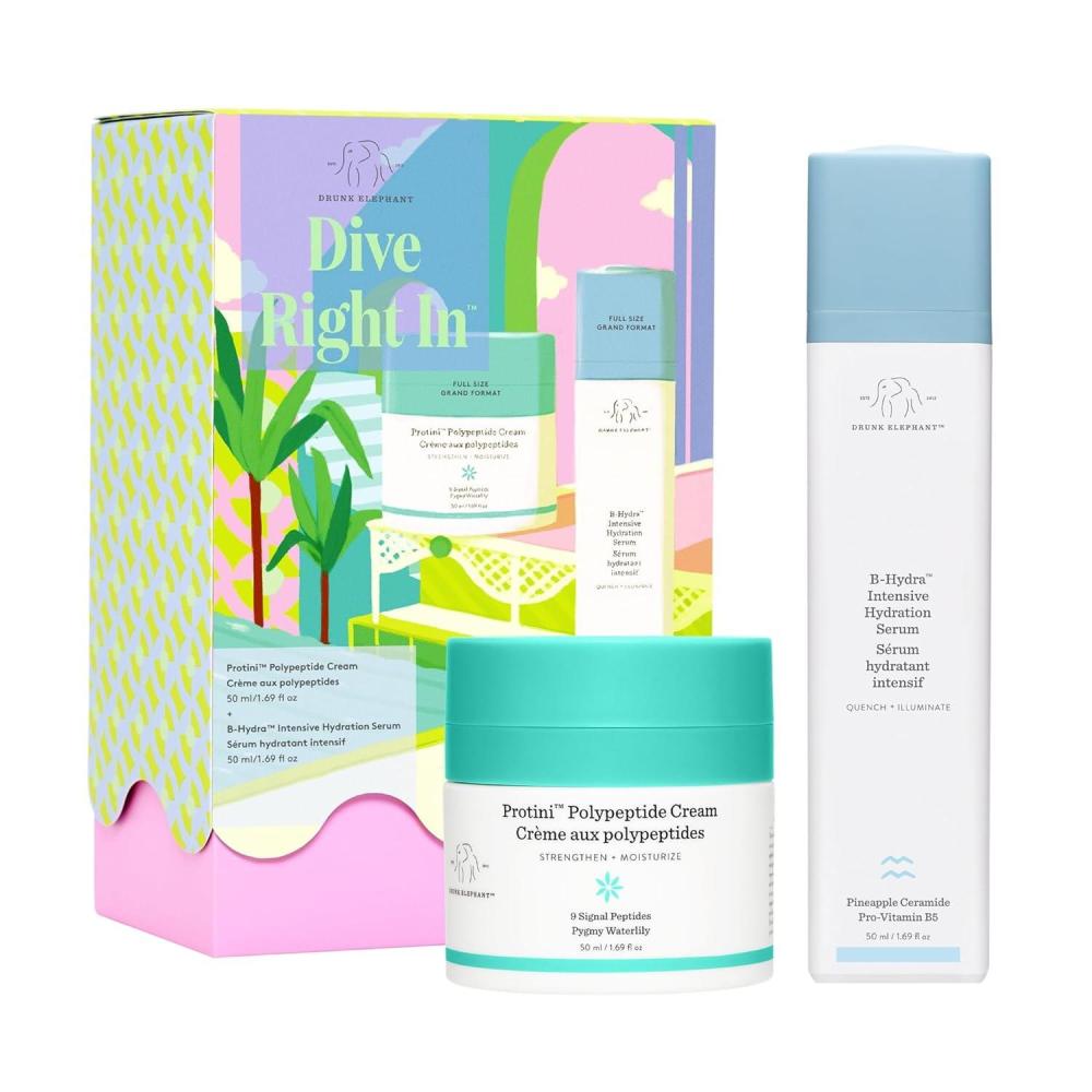 imageDrunk Elephant Dive Right In Kit FullSize Protini Polypeptide Cream and BHydra Hydration Serum